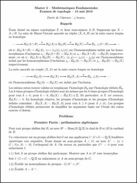 Sujet d'examen mai 2010