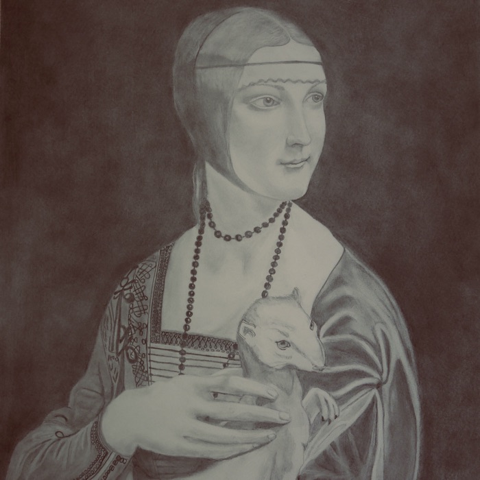 La dame à l'hermine, after Leonardo Da Vinci